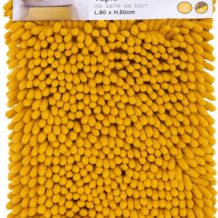 Tapis de bain/tapis de sol pour salle de bain - 50 x 80 cm - jaune moutarde - très épais