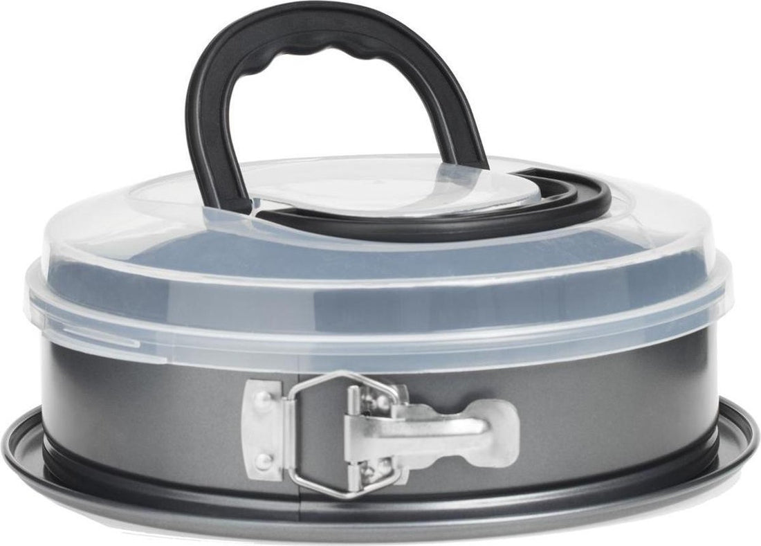 Backform 3-in-1 mit herausnehmbarem Boden und Deckel: Back-, Aufbewahrungs- und Transportkapazität – 2,4 l und Ø 26 cm