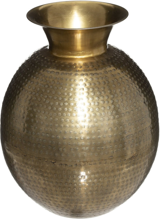 Atmosphera Vase Fleurs - en métal élégant - 40 x 28 cm - bronze métallisé