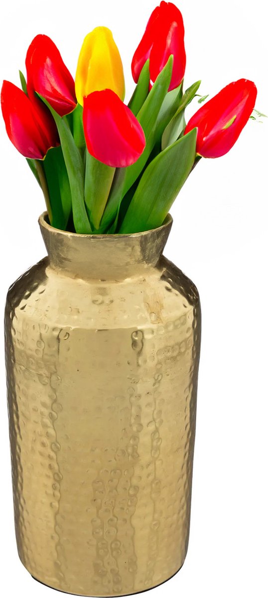 Blumenvase Antique Dorado - Gold - Metall - D10 x H19 cm