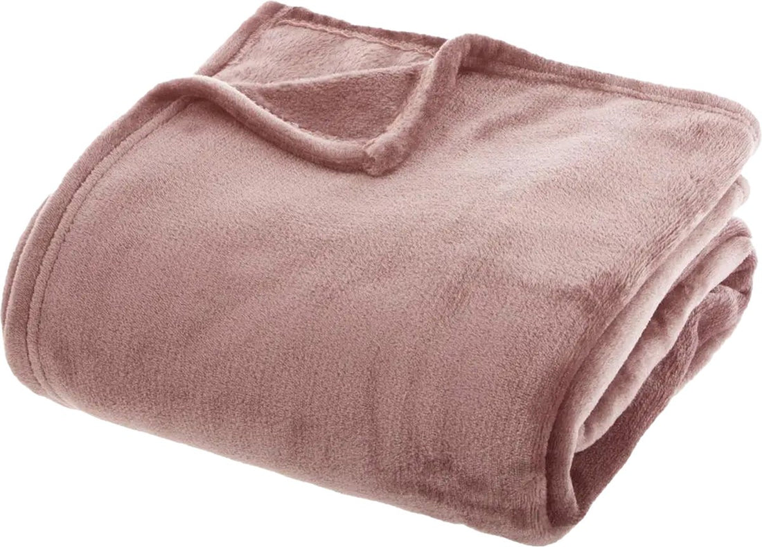 Atmosphera fleece deken oud roze – fleeceplaid 180 x 230 cm, polyester