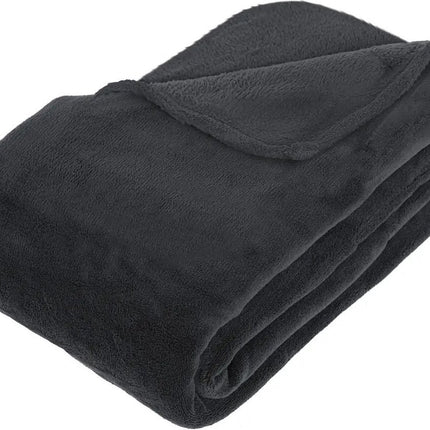 Atmosphera Grand plaid polaire/couverture polaire - anthracite - 180 x 230 cm