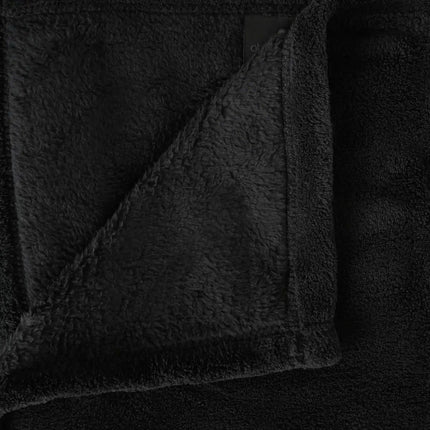 Atmosphera Grande couverture de canapé en polaire/plaid en polaire - noir - 180 x 230 cm