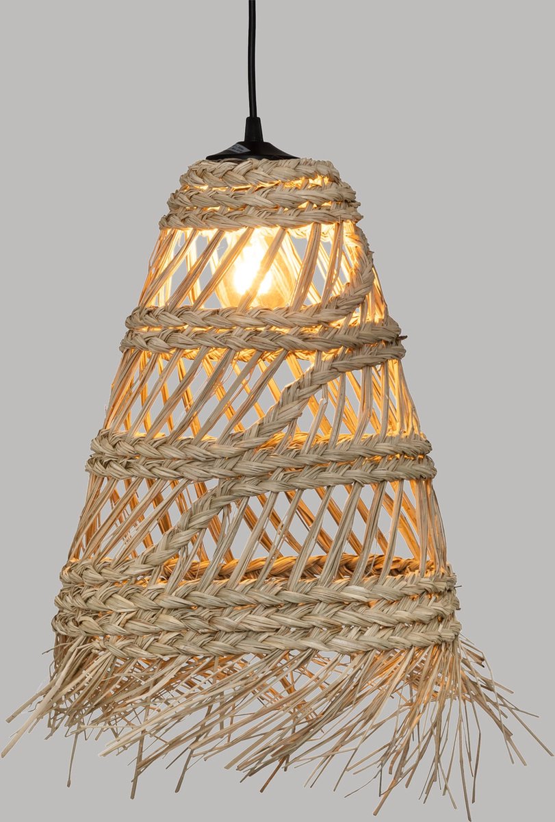 Atmosphera hanglamp Lahys van stro – naturel, Ø 28 x 48 cm, E27 – foto 2