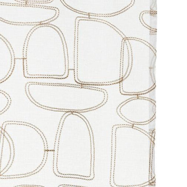 Atmosphera Hania Rideau imprimé 140x240cm - Prêt à poser à œillets - Beige