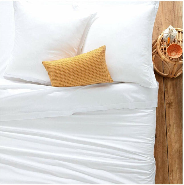 Atmosphera Drap housse coton 160x200cm - Blanc