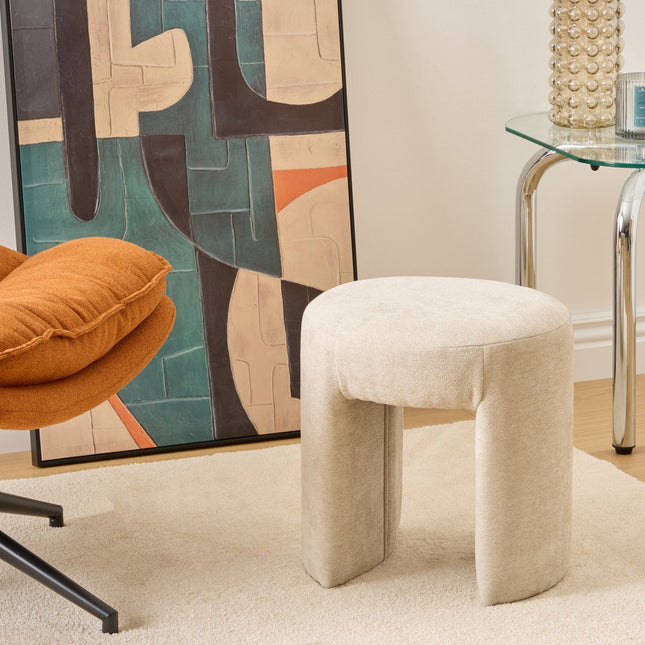 Atmosphera Jin Pouf - Ø38cm - Beige