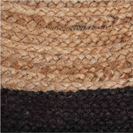 Tapis rond en jute Atmosphera avec bordure noire naturelle diamètre 120 cm