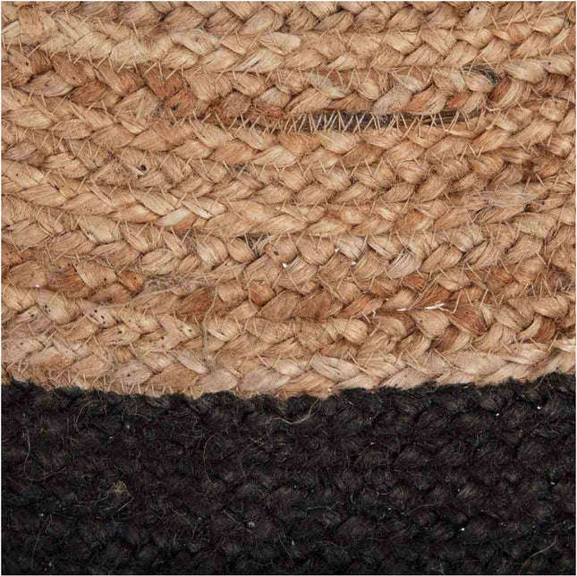 Tapis rond en jute Atmosphera avec bordure noire naturelle diamètre 120 cm