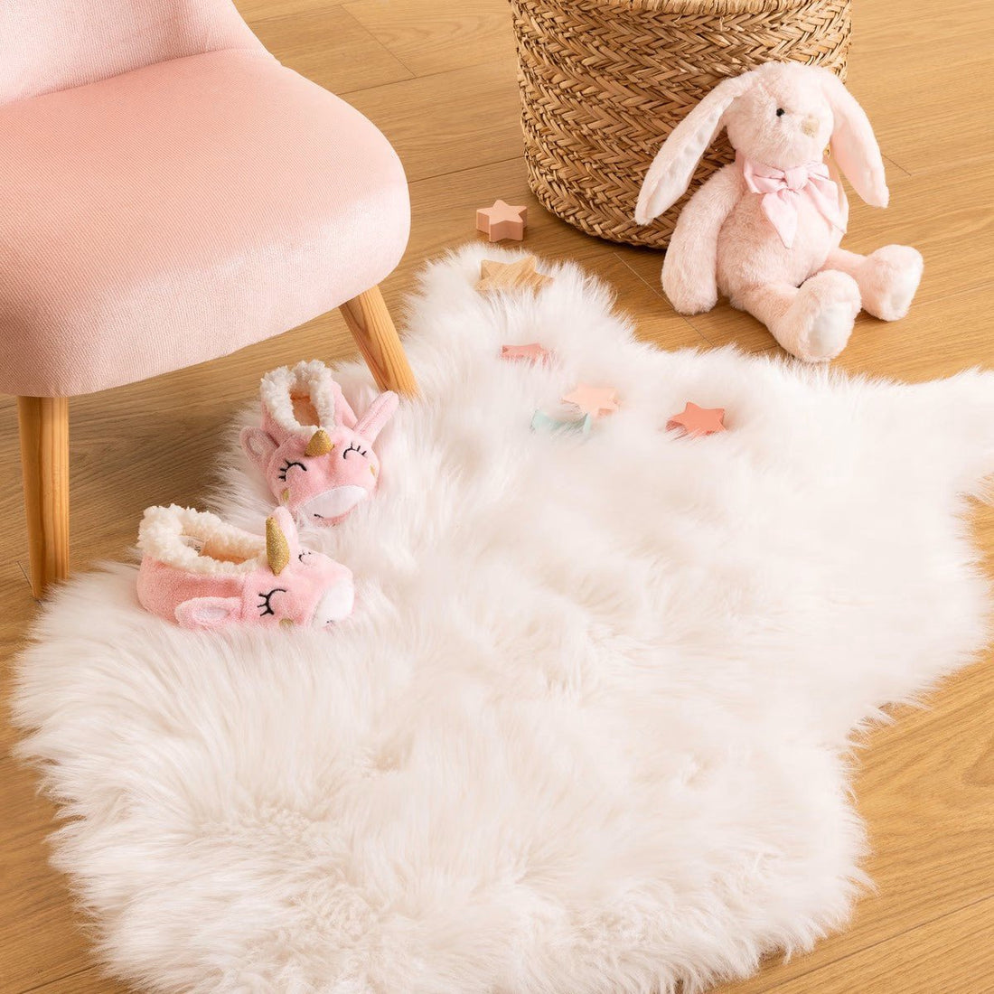 Atmosphera Kids Faux Fur Rug - 60 x 90 cm - White