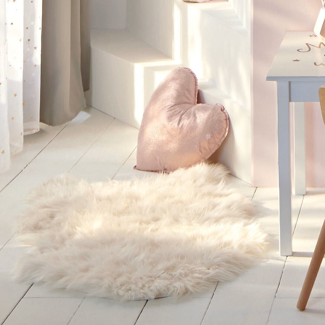 Atmosphera Kids Faux Fur Rug - 60 x 90 cm - White