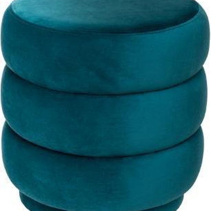 Atmosphera luxe pouf velours Sinan - H40 cm - Velours - Repose-pieds