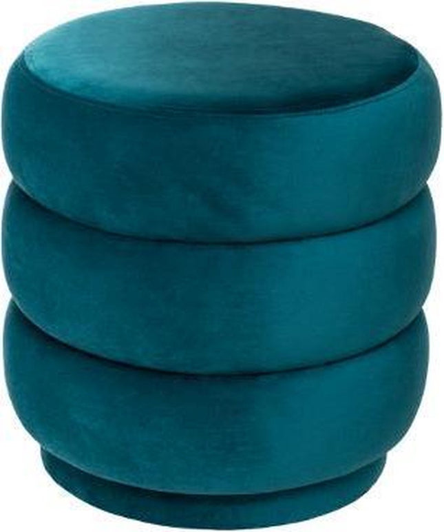 Atmosphera luxe pouf velours Sinan - H40 cm - Velours - Repose-pieds