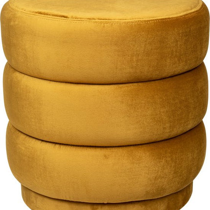 Atmosphera luxe pouf velours Sinan - H40 cm - Velours - Repose-pieds