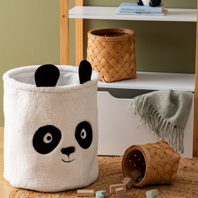Atmosphera Panier Pliant Panda - Rangement - Ø35xH40cm - Noir/Blanc