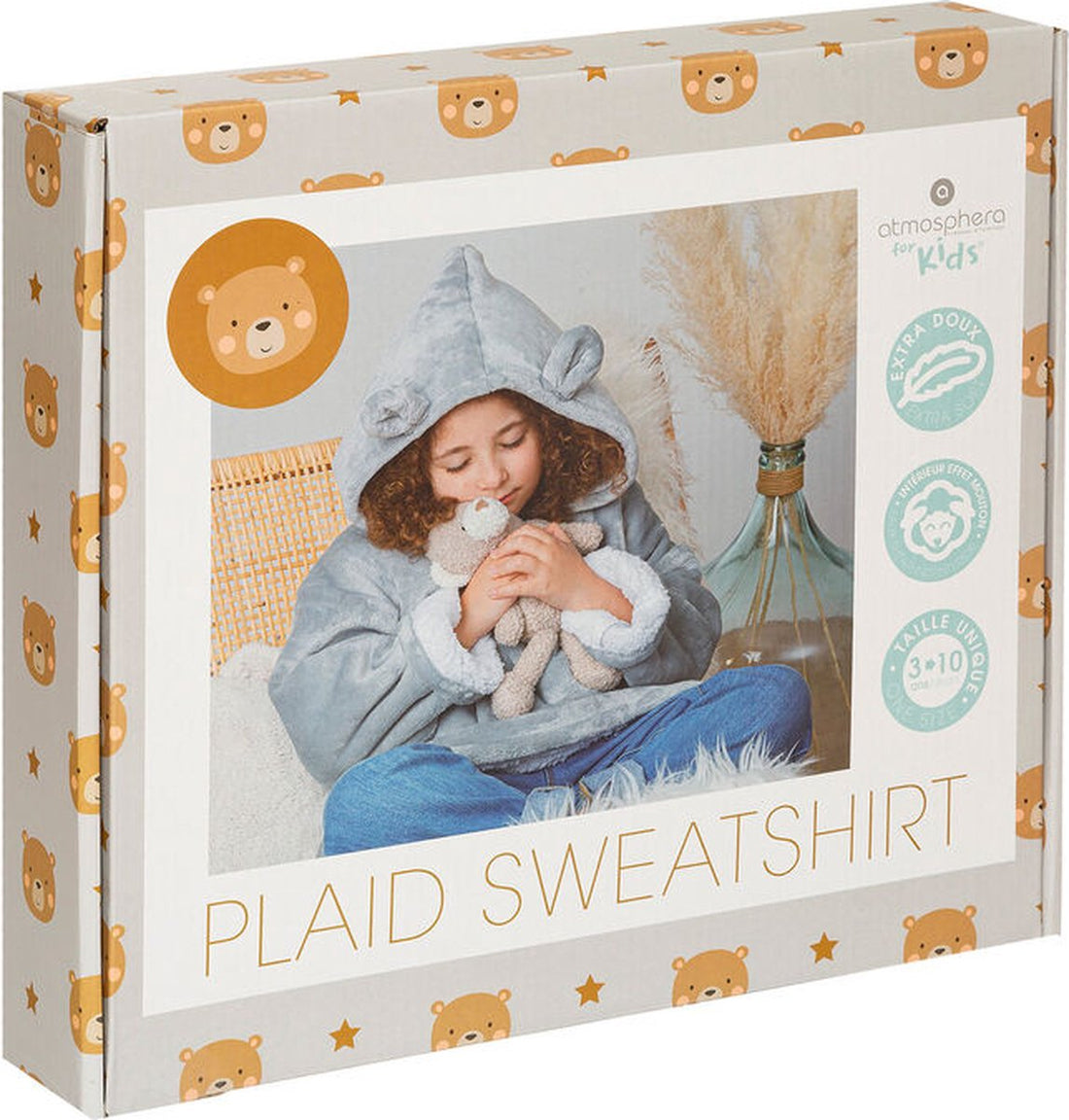 Plaid sweater beer kind - Extra zacht - Fleece trui - ONE SIZE - 3 tot 10 jaar