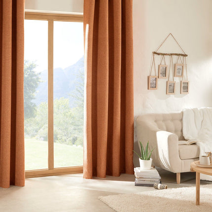 Atmosphera Soana Rideau occultant et isolant 140x260cm - Prêt à poser avec œillets - Terracotta