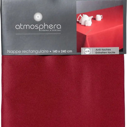 Nappe Atmosphera - 240 x 140 cm - rouge - Nappes de table à manger - polyester
