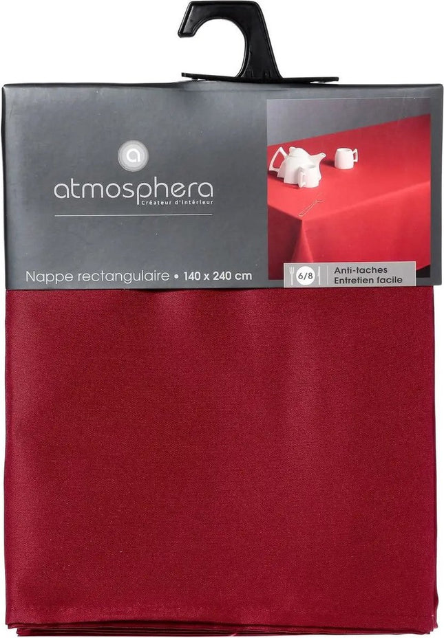 Nappe Atmosphera - 240 x 140 cm - rouge - Nappes de table à manger - polyester