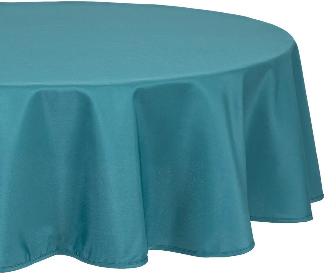 Atmosphera Tafelkleed rond - petrol blauw - Dia 180 cm - Eettafel tafellakens - polyester