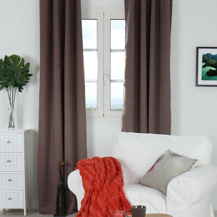 Atmosphera rideaux occultants - lot de 2 - l.135 x L.240 cm - taupe - plissé - à œillets - prêts à poser