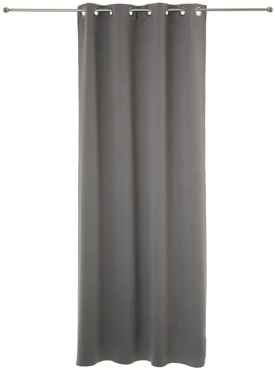 Atmosphera verduisterende gordijnen - set 2x stuks - B135 x L240 cm - grijs - geplooid - met ringen - kant en klaar