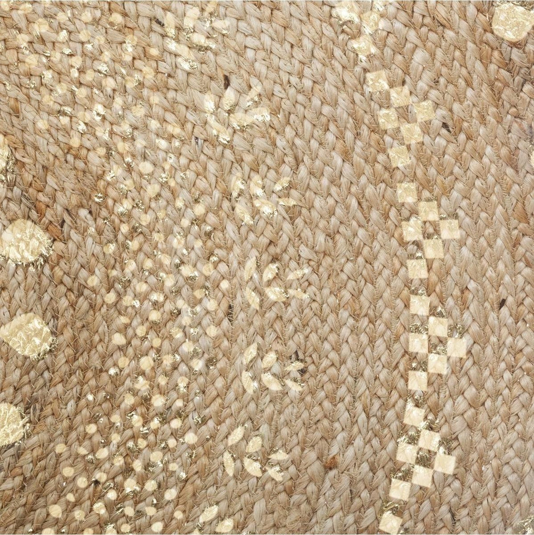 Atmosphera rond vloerkleed van jute met goudkleurige accenten – Ø 115 cm – foto 3