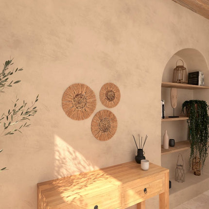 Set de décoration murale en raphia 3 pièces - Décoration murale - set de 3