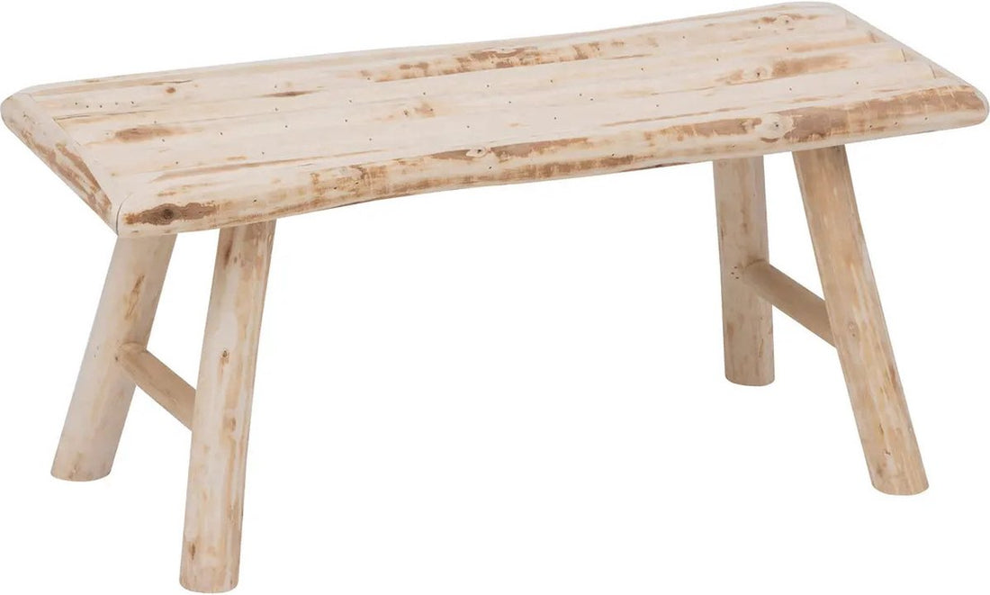 Zit krukje/bijzet bankje - hout - houtkleur - L70 x B26 x H31 cm - 2 zits zitplaats - voor binnen