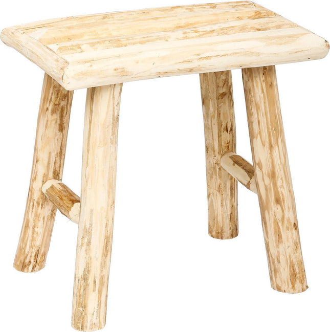 Tabouret/table d'appoint - bois - couleur bois - L23 x P34 x H31 cm