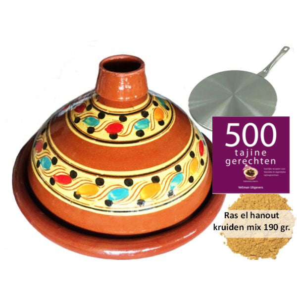Tajine set induction, tajine 4-8 personnes, 190 gr d'épices, livre de cuisine, adaptateur induction
