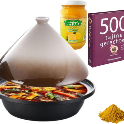 Coffret tajine Cuilina -livre de recettes-épices-citrons confits - coffret cadeau