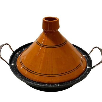Tajine en fonte d'aluminium compatible induction | Poignées | Convient pour 4-8 personnes - Tous feux | Ø 30cm