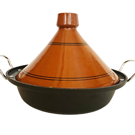 Tajine en fonte d'aluminium compatible induction | Poignées | Convient pour 4-8 personnes - Tous feux | Ø 30cm