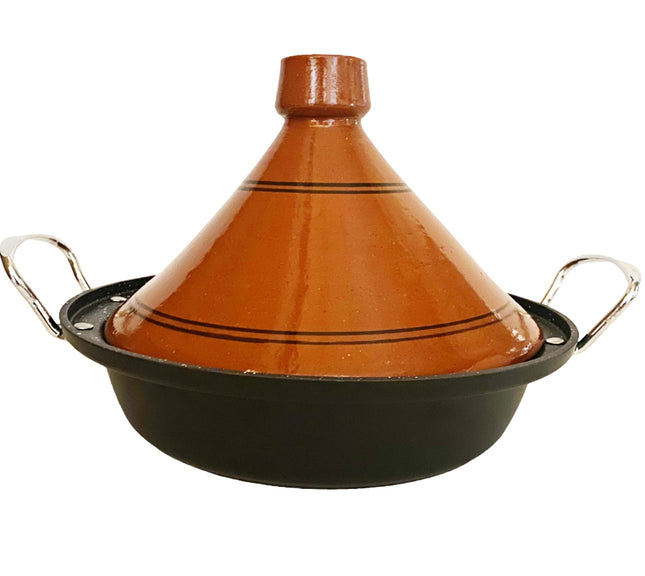 Tajine en fonte d'aluminium compatible induction | Poignées | Convient pour 4-8 personnes - Tous feux | Ø 30cm