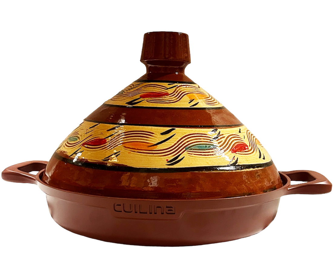 Cuilina | Tajine Ourika Ø30cm - Handgemaakt keramiek deksel-  Non-stick - Geschikt voor Alle Kookplaten