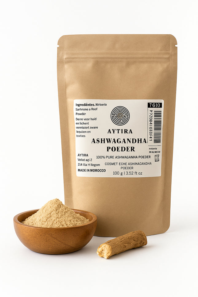 AYTiRA Ashwagandha Poeder – 100% Puur – Natuurlijke Detox voor Huid & Lichaam – 100g