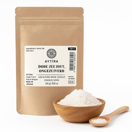 AYTiRA Sel de la Mer Morte non raffiné – 100 % pur – Gommage et sel de bain – 100 g