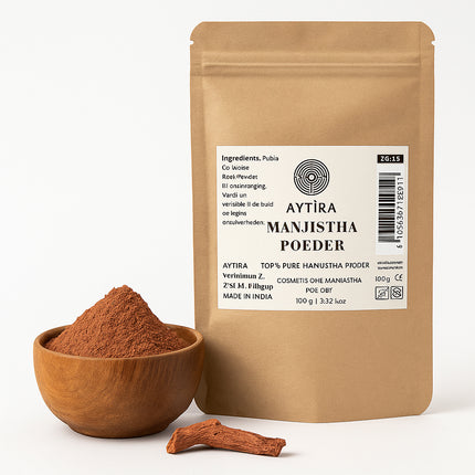AYTiRA Poudre de Manjistha – 100% Pure – Éclaircissement Naturel de la Peau & Anti-Acné – 100g