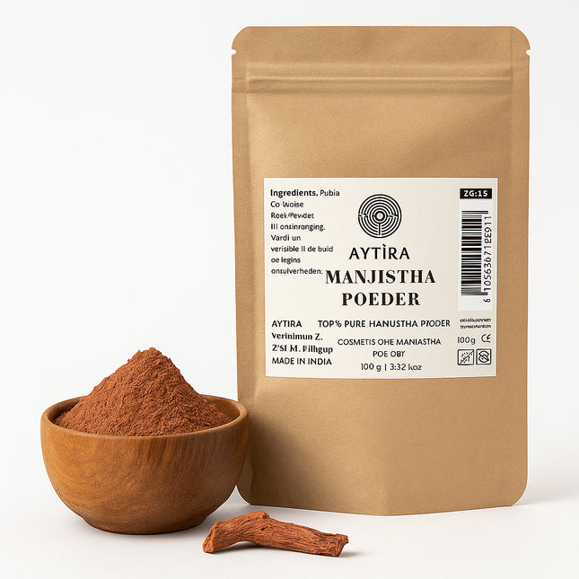 AYTiRA Manjistha Poeder – 100% Puur – Natuurlijke Huidverheldering & Anti-Acne – 100g