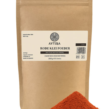 Aytira Poudre d'Argile Rouge – Argile Illite 100% Naturelle – Pour le Visage et le Corps – Masque Revitalisant – 250g