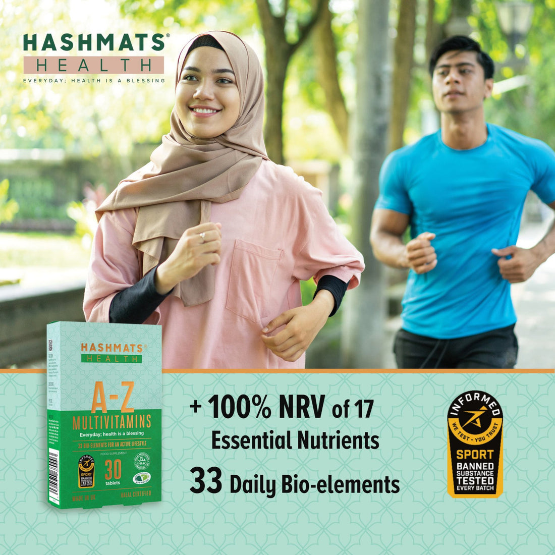 Halal zertifizierte A-Z Multivitamine 30 - mit 33 Bio-Elementen von HASHMATS®