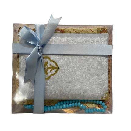 Coffret cadeau tapis de prière, tasbih et livret de douas