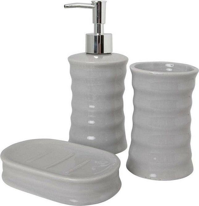 Ensemble d'accessoires de salle de bain en céramique grise