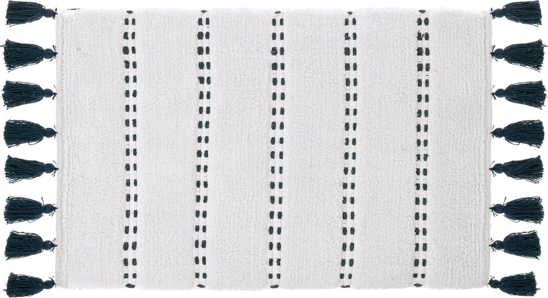 Badkamerkleed van katoen met pompons – badmat 50 x 75 cm – foto 3