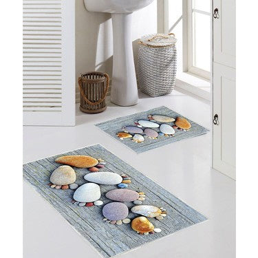 2 Tapis de Douche Luxe – Tapis de Bain - Antidérapant - Tapis de Sol - Absorbant et Lavable