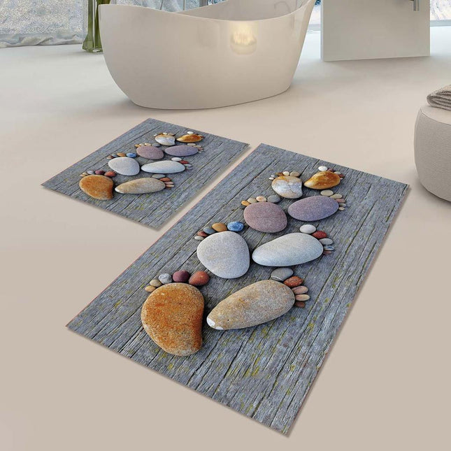 2 Tapis de Douche Luxe – Tapis de Bain - Antidérapant - Tapis de Sol - Absorbant et Lavable