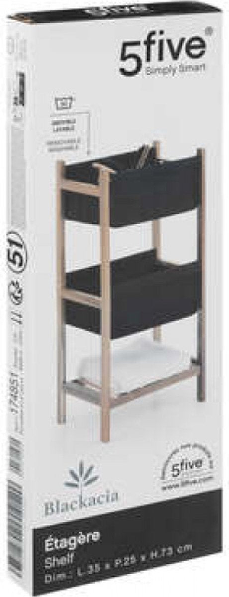 Badkamermeubel Blackacia - Zwart - Afneembare hoes - H73,2 CM