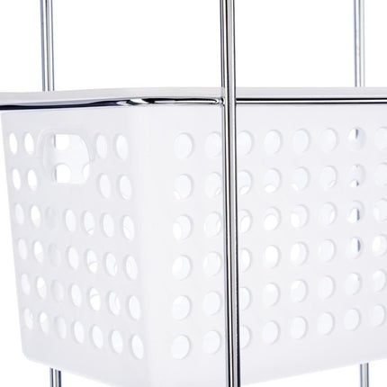 Étagère de douche/salle de bain sur pied en métal/plastique à 3 niveaux 30 x 15 x 85 cm