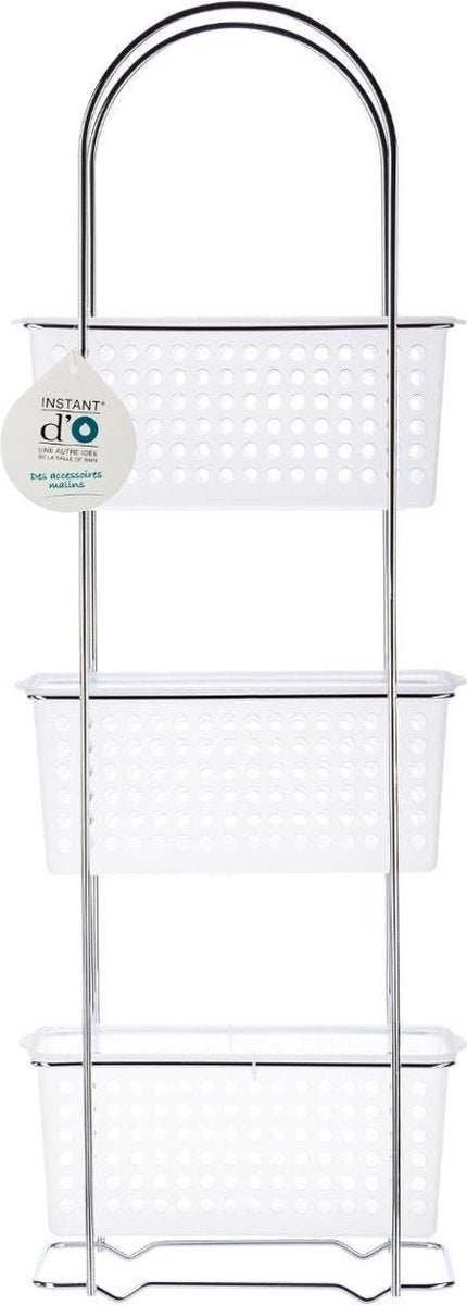 Free-standing shower rack/bathroom shelf, metal/plastic, 3 tiers, 30 x 15 x 85 cm